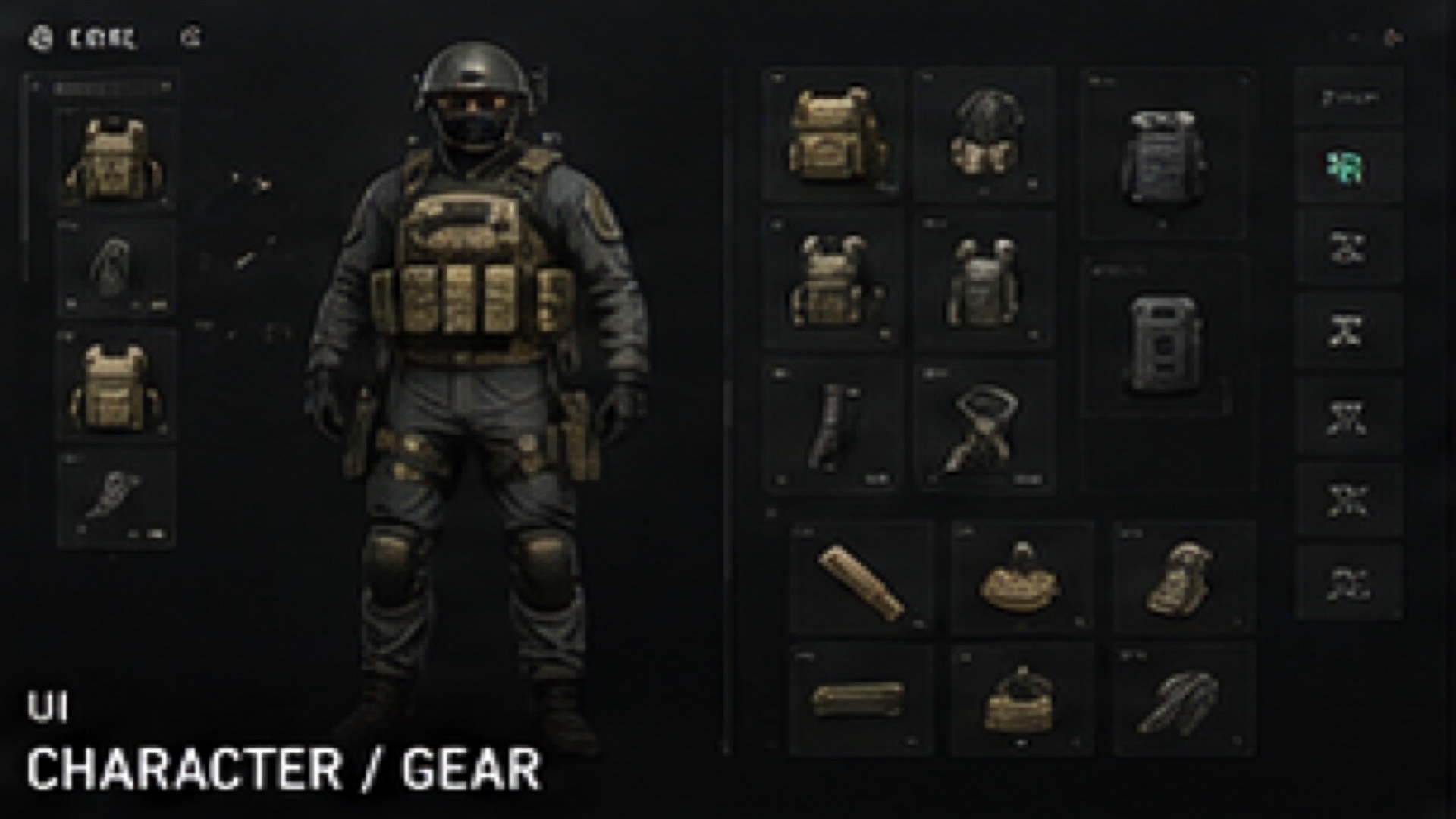 Character gear screen